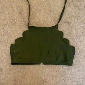 army green bikini top